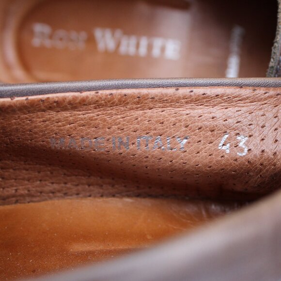 EUC, Ron White Gray Perforated Leather Slip-On, Size 43 EU, Made in Italy - Picture 10 of 13